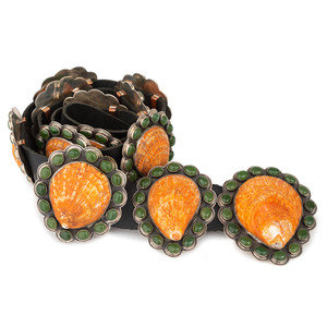 Navajo Silver and Shell Concha Belt