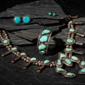 Navajo Silver and Turquoise Sq