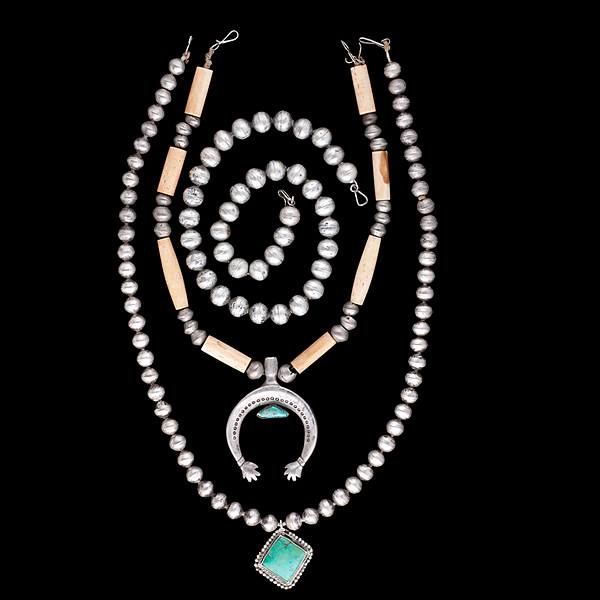 Navajo Silver Bead Necklaces