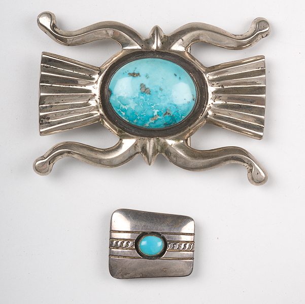 Navajo Silver Belt Buckle and Scarf
