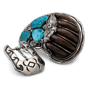 Navajo Silver Belt Buckles mid -