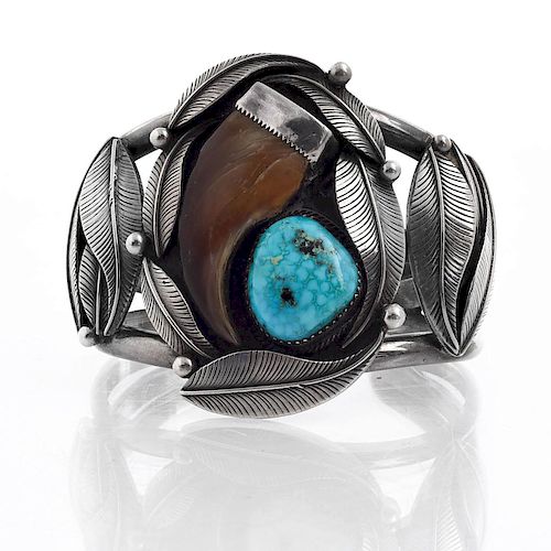 NAVAJO SILVER BRACELET WITH