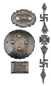Navajo Silver Curio Items lot