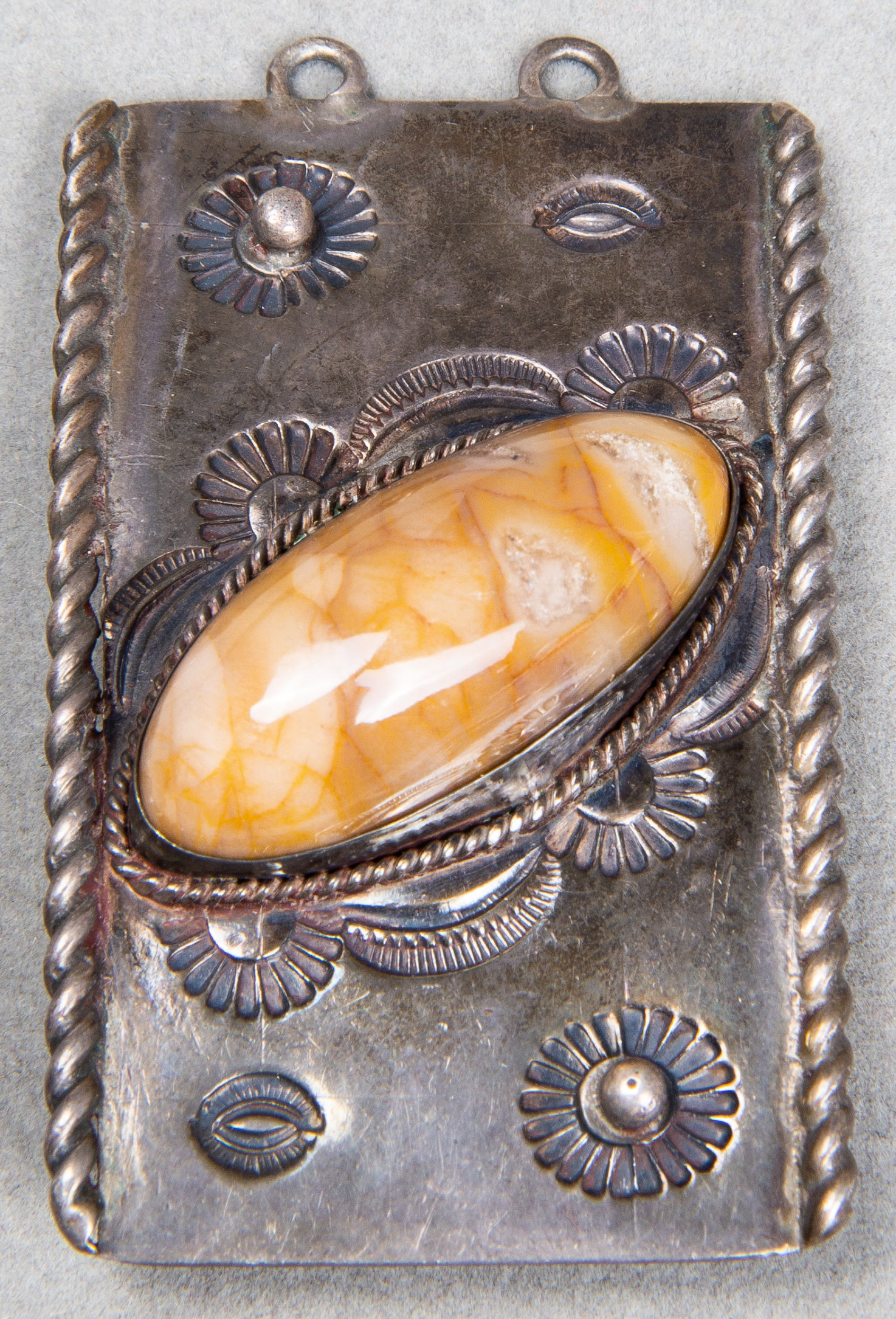 NAVAJO SILVER JASPER BUCKLE Vintage