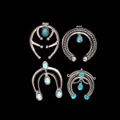 Navajo Silver Najas with Turqu
