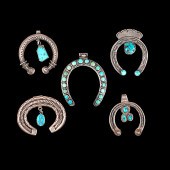Navajo Silver Najas with Turqu