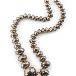 Navajo Silver Pearl Necklace
