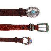 NAVAJO SILVER TURQUOISE BUCKLE