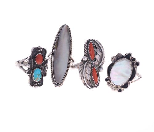 NAVAJO SILVER TURQUOISE & RED