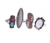 NAVAJO SILVER TURQUOISE & RED