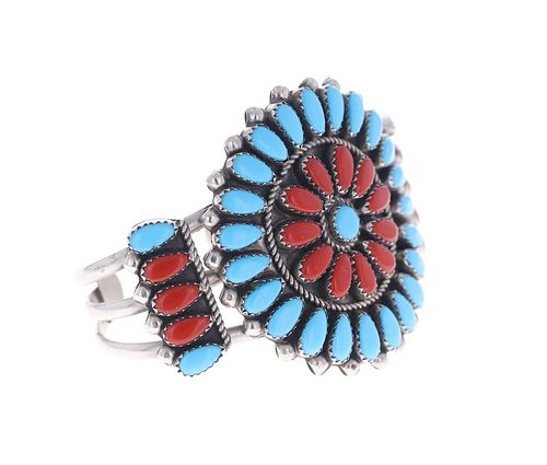 NAVAJO SILVER TURQUOISE RED