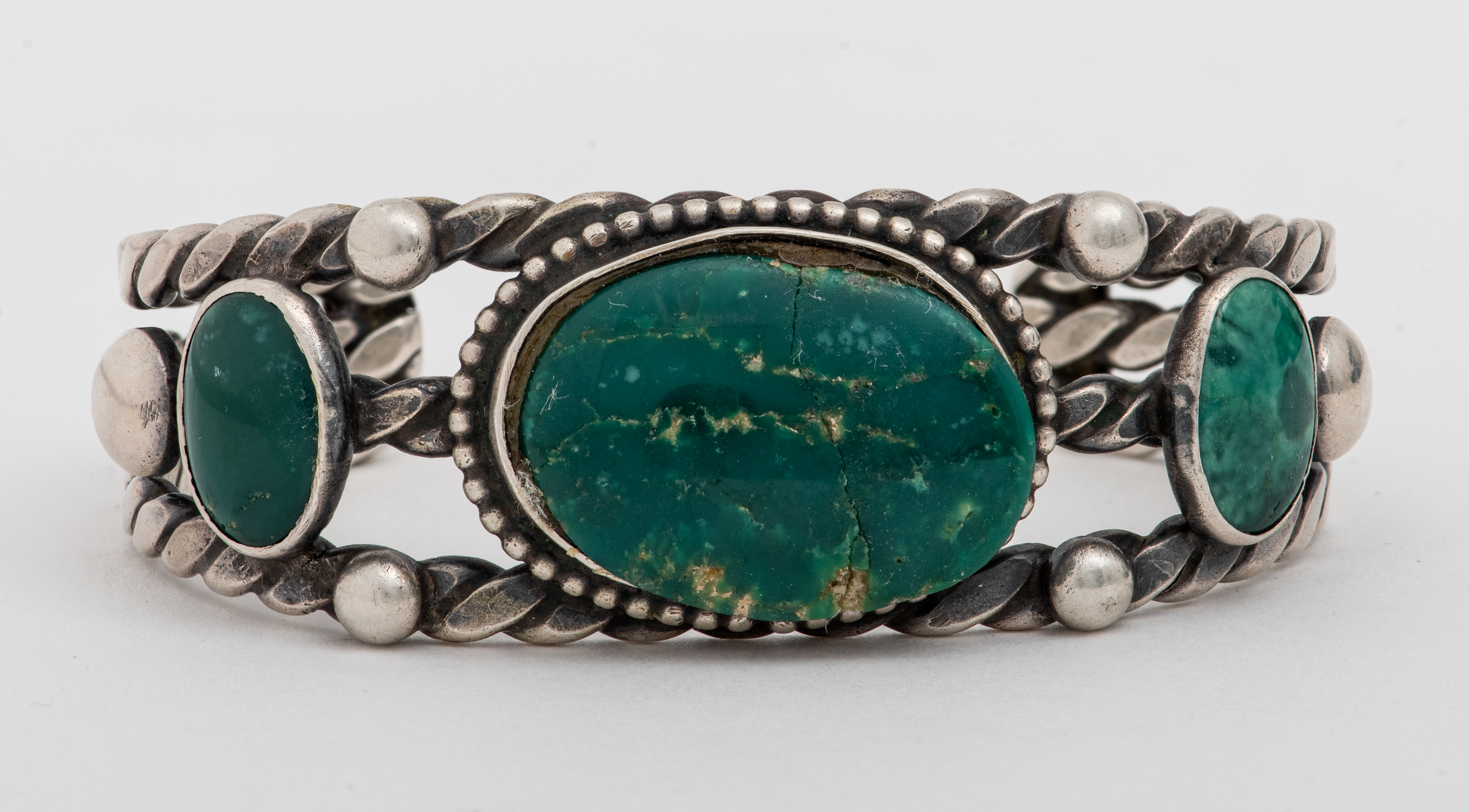 NAVAJO SILVER TURQUOISE TWISTED