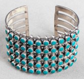 NAVAJO SILVER WIDE TURQUOISE C