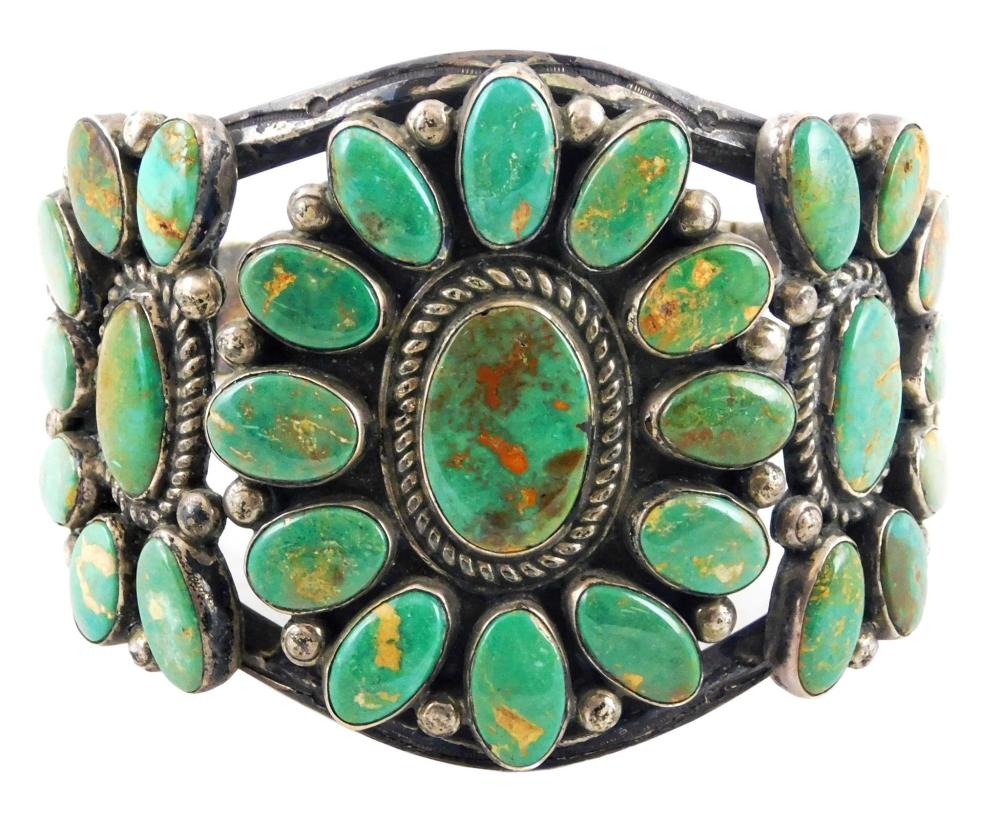 NAVAJO SQUASH BLOSSOM CUFF BY