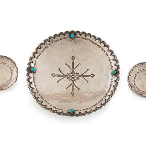 Navajo Stamped Silver Dishes second