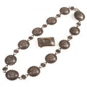 Navajo Stamped Silver Link Con