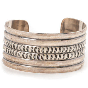 Navajo Stamped Sterling Silver Cuff