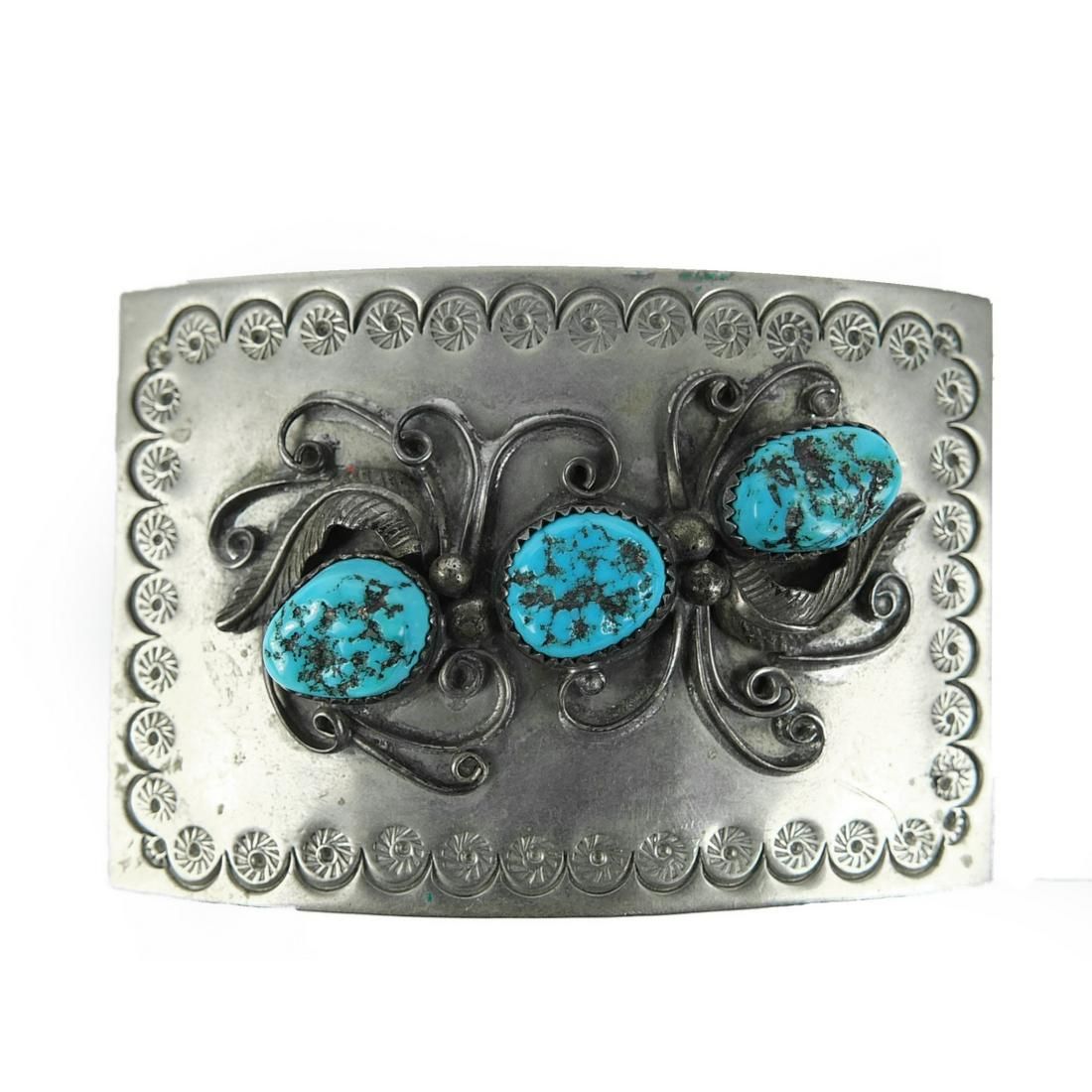 NAVAJO STERLING BELT BUCKLEVirgil
