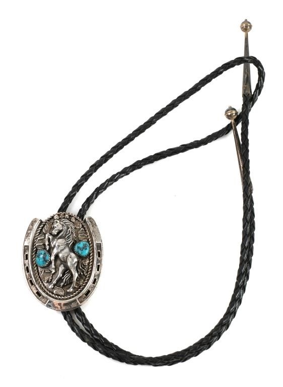 NAVAJO STERLING & TURQUOISE HORSE