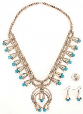 NAVAJO STERLING & TURQUOISE SQ