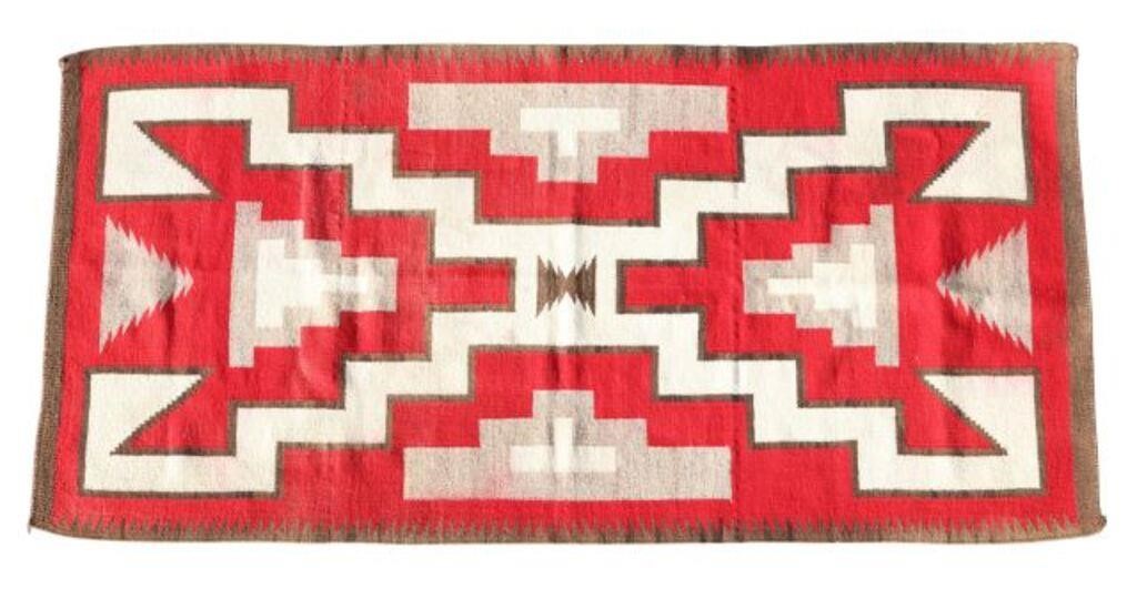 NAVAJO STORM PATTERN WOOL RUG,