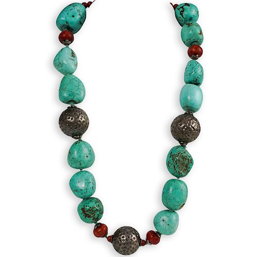 NAVAJO STYLE LARGE BEADED TURQUOISE