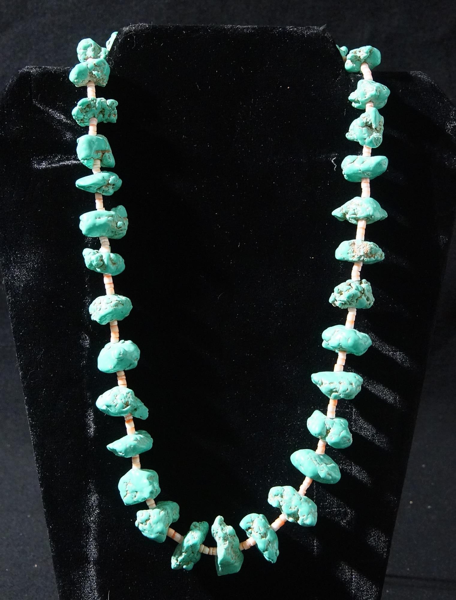 NAVAJO TURQUOISE NUGGET AND