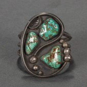 NAVAJO TURQUOISE SILVER CUFF B