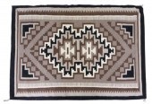 NAVAJO TWO GREY HILLS WOOL RUG