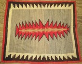 NAVAJO TYPE FRAMED WOVEN DYED