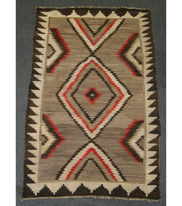 Navajo woven wool rug with