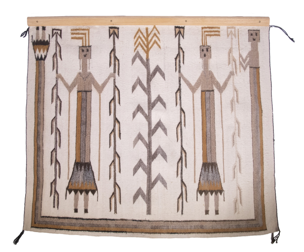 NAVAJO YEI BI CHAI RUG, CIRCA 1950,