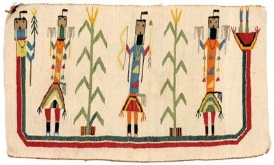 Navajo Yei dancer rug, four skirted