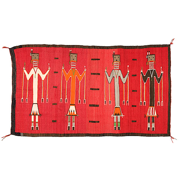 Navajo Yei Weaving hand-spun wool