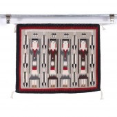 NAVAJO YEI WEAVING WITH FOUR F