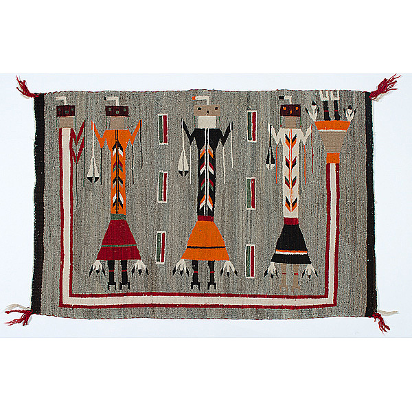 Navajo Yei Weaving woven using