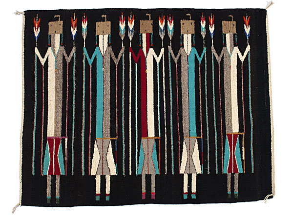 Navajo Yei Weaving woven with