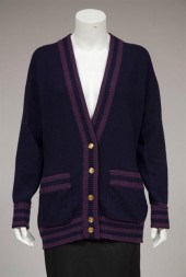 Navy and purple Chanel cashmer