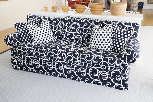 NAVY BLUE AND WHITE SWIRL DESIGN