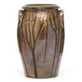 NC POTTERY DRIP GLAZED JAR<br>