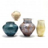 NC POTTERY GROUP OF FOUR CRYST