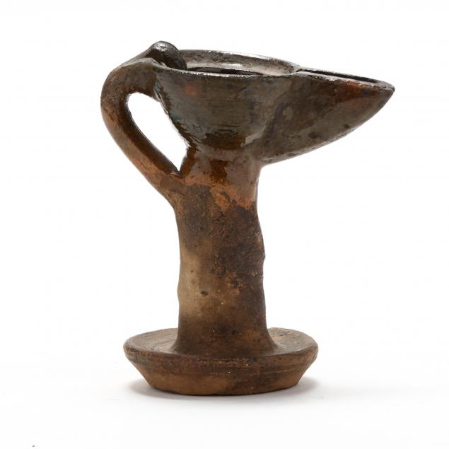 NC POTTERY, RAISED ONE-HANDLED