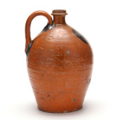NC POTTERY REDWARE JUG WITH MA