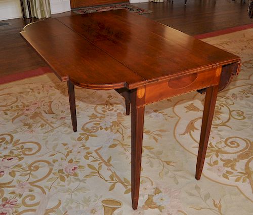 NE HEPPLEWHITE INLAID MAHOGANY