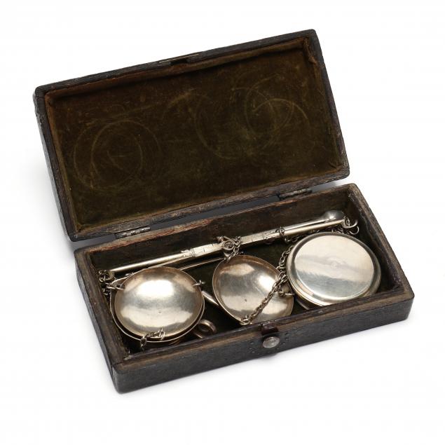 NEAR EASTERN CASED APOTHECARY SCALE