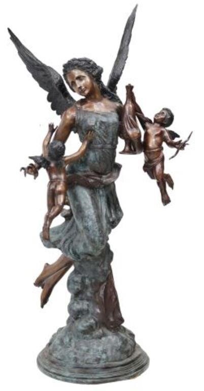 NEAR-LIFE SIZE BRONZE ANGEL