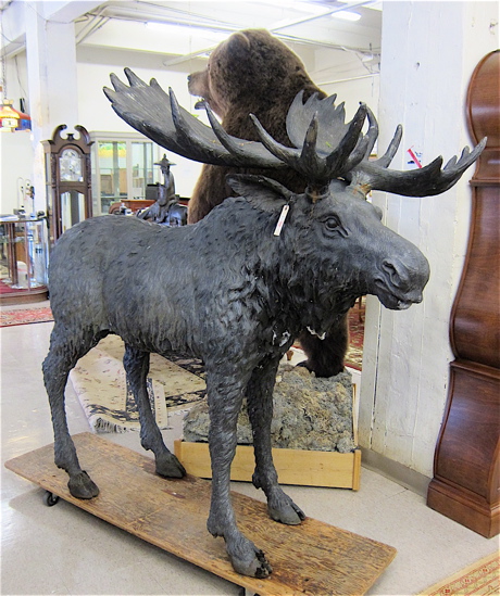 NEAR LIFE-SIZE BRONZE WILDLIFE