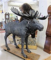 NEAR LIFE-SIZE BRONZE WILDLIFE