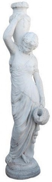 NEAR LIFE-SIZE CAST STONE DRAP