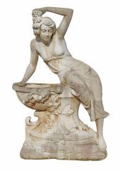 NEAR LIFE-SIZE CAST STONE GARD